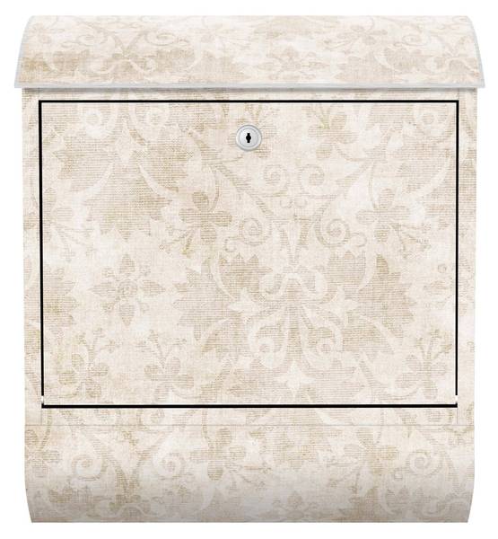 Briefkasten Antiker Damast Beige - Stahl - 39 x 46 x 13 cm