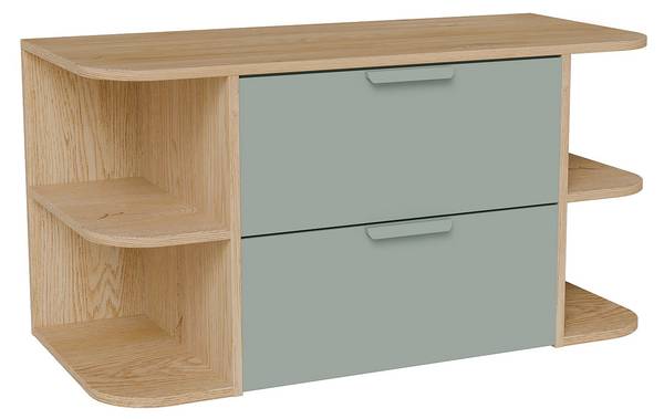 Waschbeckenunterschrank AVORELI Grün - Hellbraun