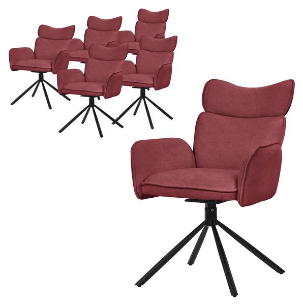 Esszimmerstuhl CAIRO 6er-Set Rot - 6er Set