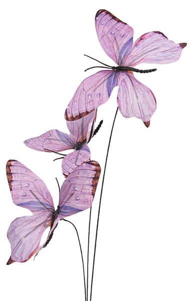 Dekoration Ast Schmetterling 53797 Violett - Textil - 10 x 65 x 10 cm