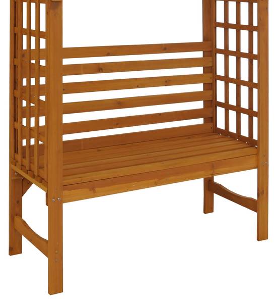 Rosenbogen mit Sitzbank Q21 Braun