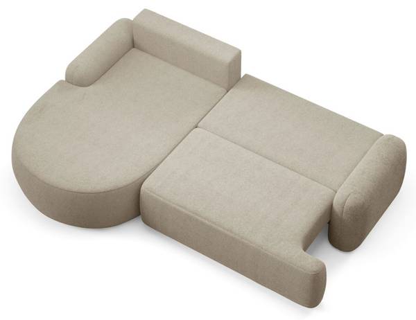 Rundes Ecksofa CLEO  mit Schlaffunktion Beige - Polyester - 264 x 89 x 172 cm