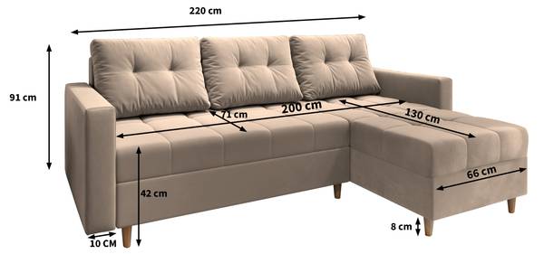 Ecksofa MILO L Braun