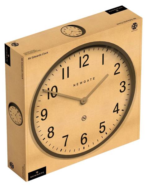 Wanduhr Mr Edwards Grau - Metall - 45 x 45 x 9 cm