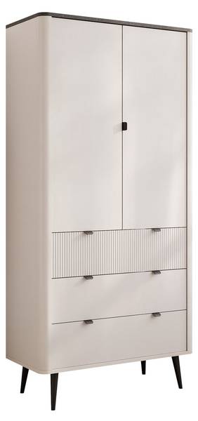 Kleiderschrank NAVANI Beige - Steingrau
