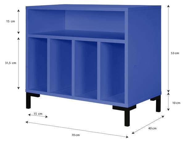 Schrank für Schallplatten BOWIE Blau