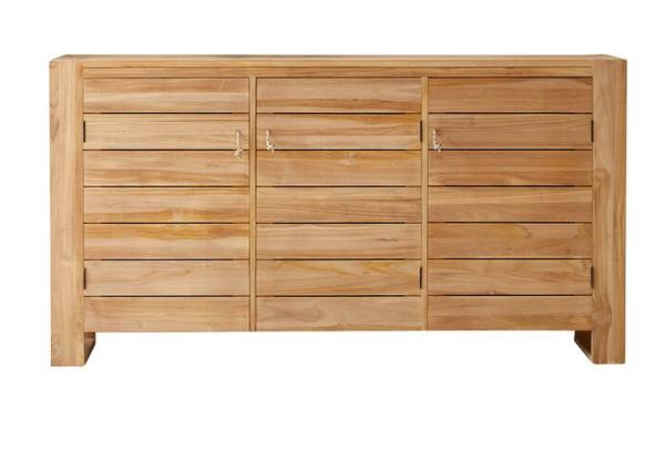 Sideboard Minimalys Beige - Teakholz - 170 x 90 x 40 cm