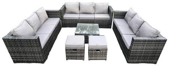 Loungegruppe G(6er-Set) Grau - Webstoff - 177 x 66 x 65 cm