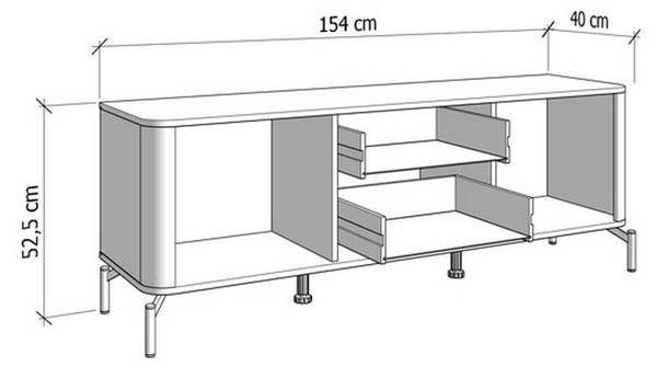 TV-Möbel Terento Beige - Holzwerkstoff - 40 x 53 x 154 cm