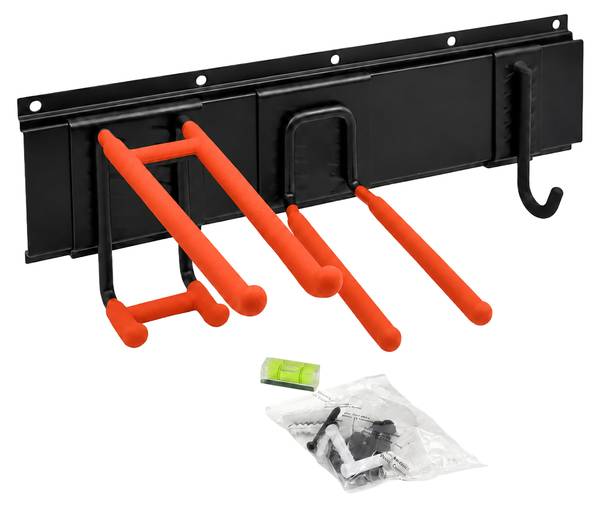 8-tlg. Wandhaken Set Schwarz - Orange