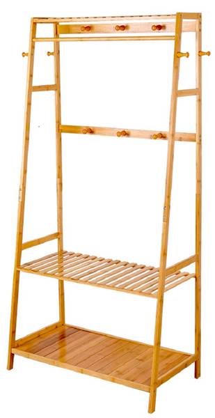 Garderobenständer Kleiderständer Holz Beige