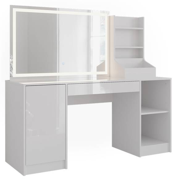 Schminktisch Sherry 57652 3er set Weiß - Holzwerkstoff - 159 x 76 x 51 cm