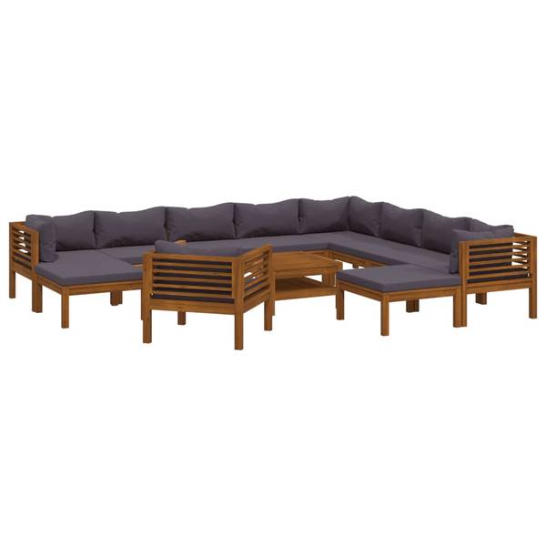 Tuinset 3011497-31 Set van 12 grijs - polyester - acacia - 65 x 35 x 65 cm