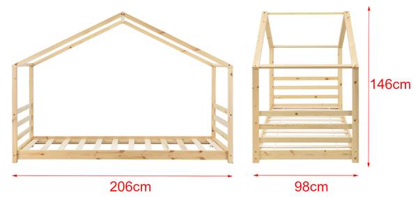 Kinderbett Vardø mit Matratze 200 x 142 x 90 cm