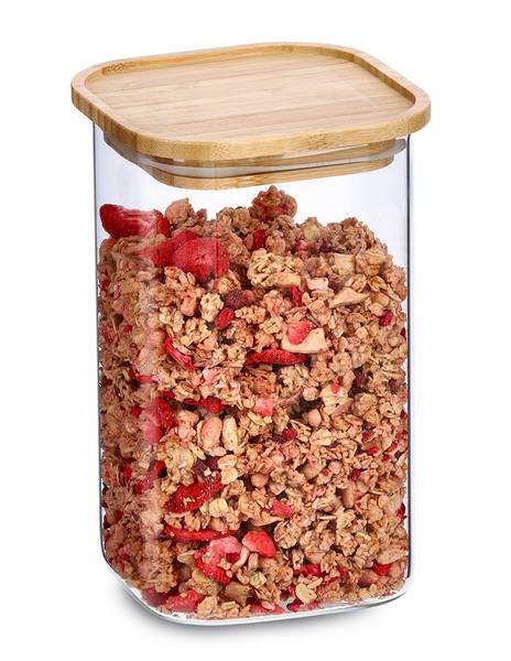 Vorratsglas m. Bambusdeckel, 1300ml Glas - 10 x 18 x 10 cm