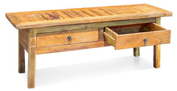 Couchtisch Hana Beige - Massivholz - 130 x 50 x 40 cm