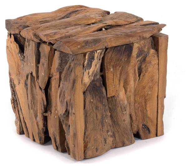Hocker SITZBOX TEAK 30 Braun - Massivholz - 30 x 30 x 30 cm