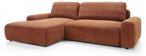 Hoekbank CORD oranje - massief hout - 264 x 85 x 162 cm