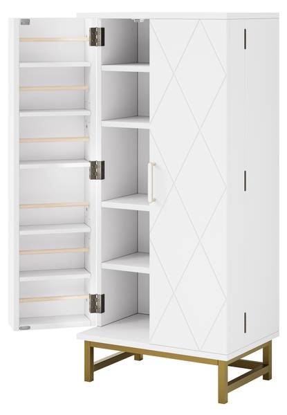 Küchenschrank BAMU339 Ⅴ Weiß - Holzwerkstoff - 60 x 130 x 40 cm