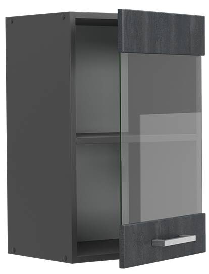 Küchenglasschrank R-Line 47494 Anthrazit - Schwarz - Breite: 40 cm