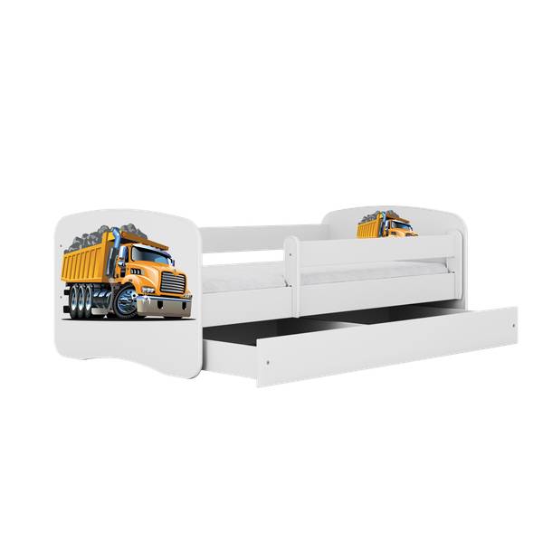 Kinderbett Lastwagen Weiß - 90 x 184 cm