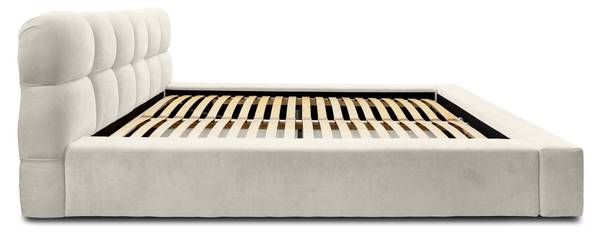 Gestoffeerd bed Paulon crèmewit - Breedte: 180 cm