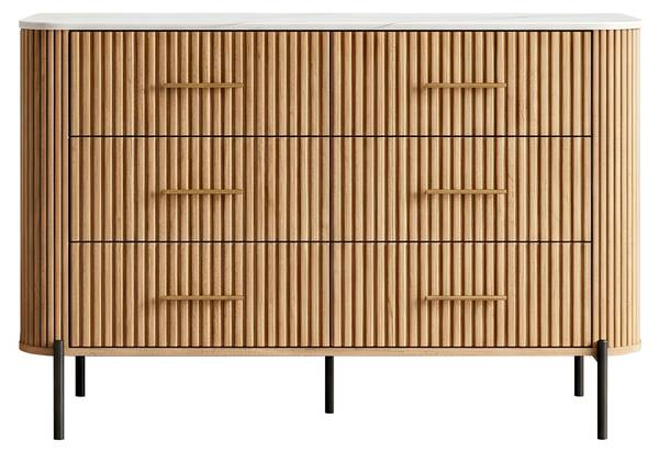Kommode Kokunse Braun - Holzwerkstoff - Metall - 120 x 78 x 42 cm