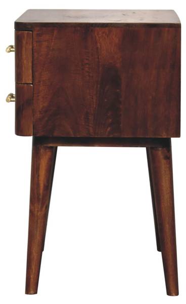 Table de nuit T-Bar Marron - Manguier - Laiton - 45 x 58 x 35 cm