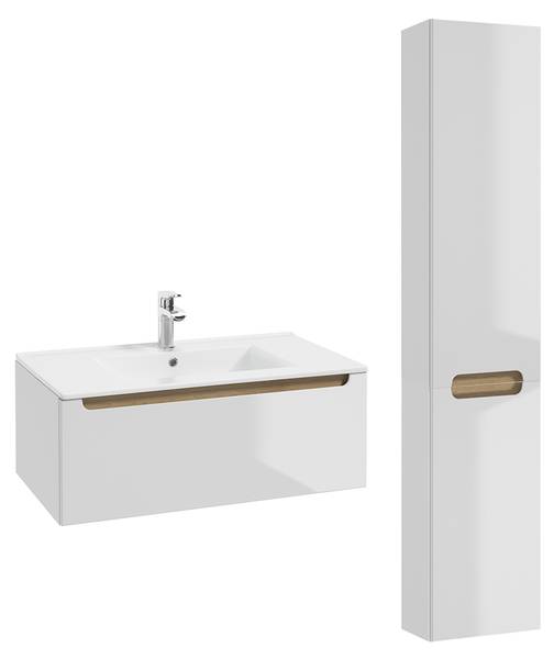 Badmöbel Livia 2er-Set Weiß - Melamin - 80 x 30 x 45 cm