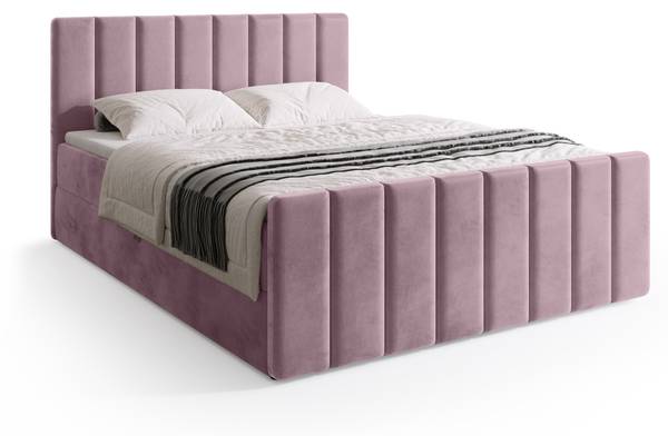 Boxspringbett DENVER DUO Rosé - Liegefläche Breite: 140 cm
