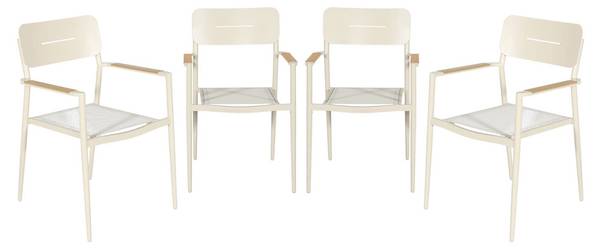 Armlehnstuhl Fira 4er Set Beige