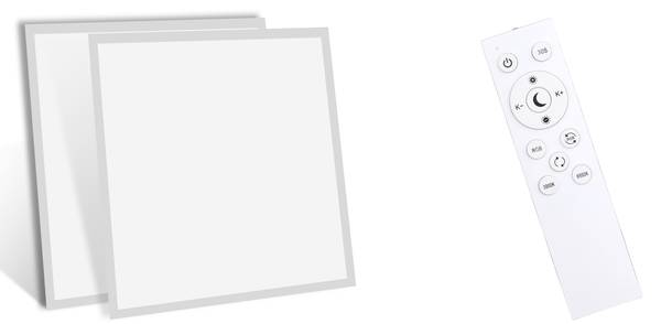 LED Panel Deckenleuchte PA1021 2er-Set Weiß - Metall - Kunststoff - 51 x 7 x 51 cm