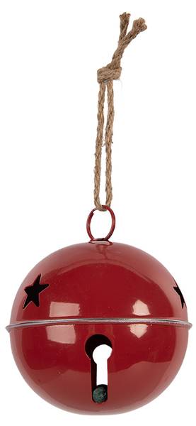 Dekoration Klingel MERRY CHRISTMAS Rot - Metall - 20 x 23 x 20 cm