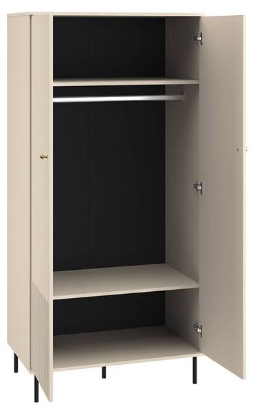 Kleiderschrank SALOU-131-2 Beige - Holzwerkstoff - 92 x 190 x 53 cm