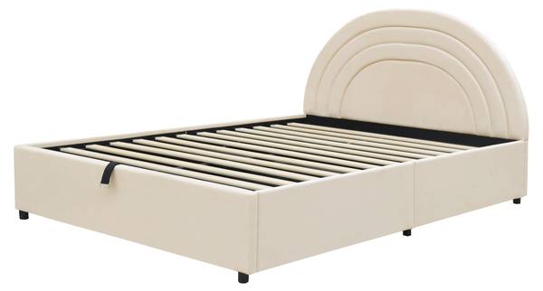 Kinderbett ArcZoom Ⅰ Beige - Samt - 145 x 97 x 212 cm