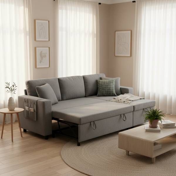 3-Sitzer-Sofa Mixed Grau - Textil - 143 x 83 x 220 cm