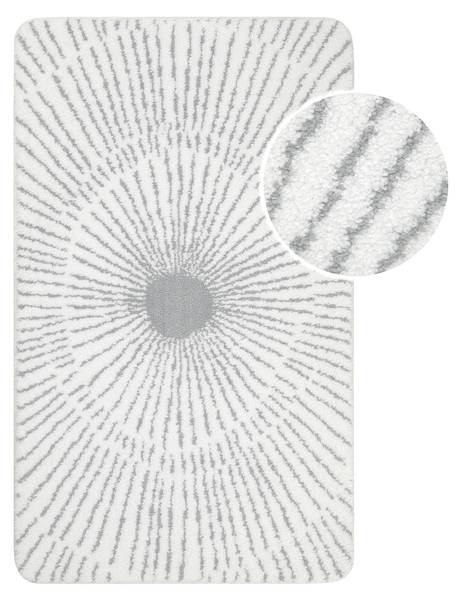 Badteppich Jasbeer Grau - Weiß - Polyester - 55 x 2 x 65 cm