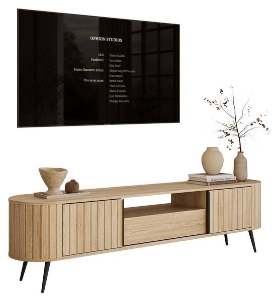 TV-Schrank WILLOW Schwarz - Braun - Holzwerkstoff - 196 x 51 x 40 cm