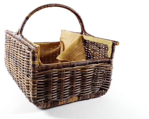 Kaminholzkorb FIREWDBSK 83 Braun - Rattan - 45 x 30 x 66 cm