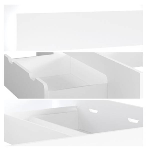Schlafzimmer-Set FINO 4-teilig Weiß - Ohne Lattenrost - Liegefläche Breite: 160 cm