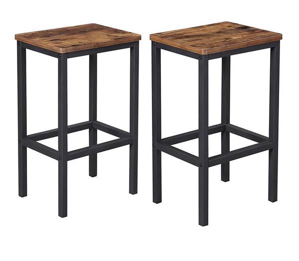 2er-Set Barhocker im Industrie-Design Braun - Holzwerkstoff - 30 x 65 x 40 cm