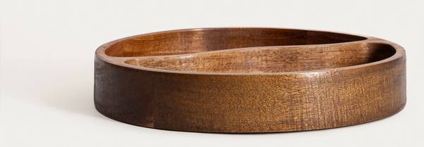 Servierplatte MOOKA Braun - Holz teilmassiv - 26 x 5 x 26 cm