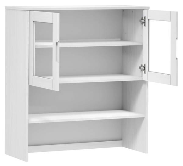 Highboard-Oberteil DE5245 Weiß - Massivholz - 90 x 100 x 35 cm