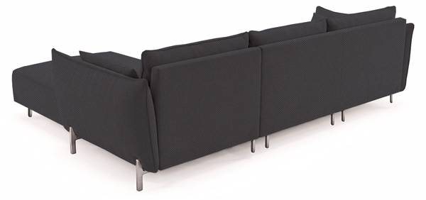 Gartenecksofa SUNMEE Dunkelgrau - Armlehne davorstehend rechts - Ecke davorstehend rechts - Ottomane davorstehend rechts