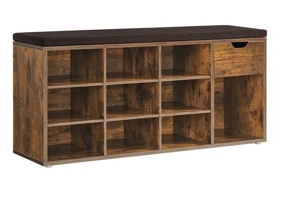Banc à chaussures Marrakech Marron - Bois manufacturé - 104 x 48 x 30 cm