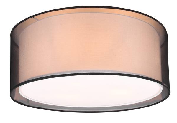 Deckenleuchte groß Stoff Lampenschirm Schwarz - Weiß - Metall - Textil - 50 x 25 x 50 cm