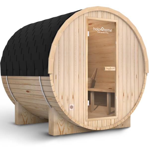 Fasssauna Pini wood Braun - Massivholz - 190 x 180 x 180 cm
