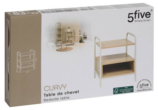Nachttisch CURVY Beige - Holzwerkstoff - 40 x 50 x 30 cm