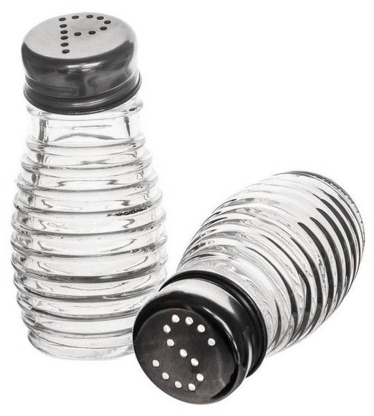Salz- und Pfefferstreuer 2er Set Glas - Metall - 5 x 9 x 5 cm
