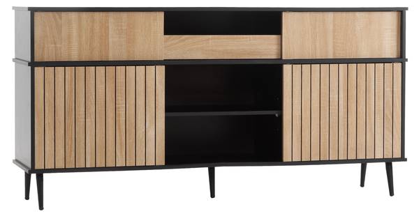 Sideboard EveNatur Ⅲ Schwarz - Stahl - 160 x 80 x 40 cm